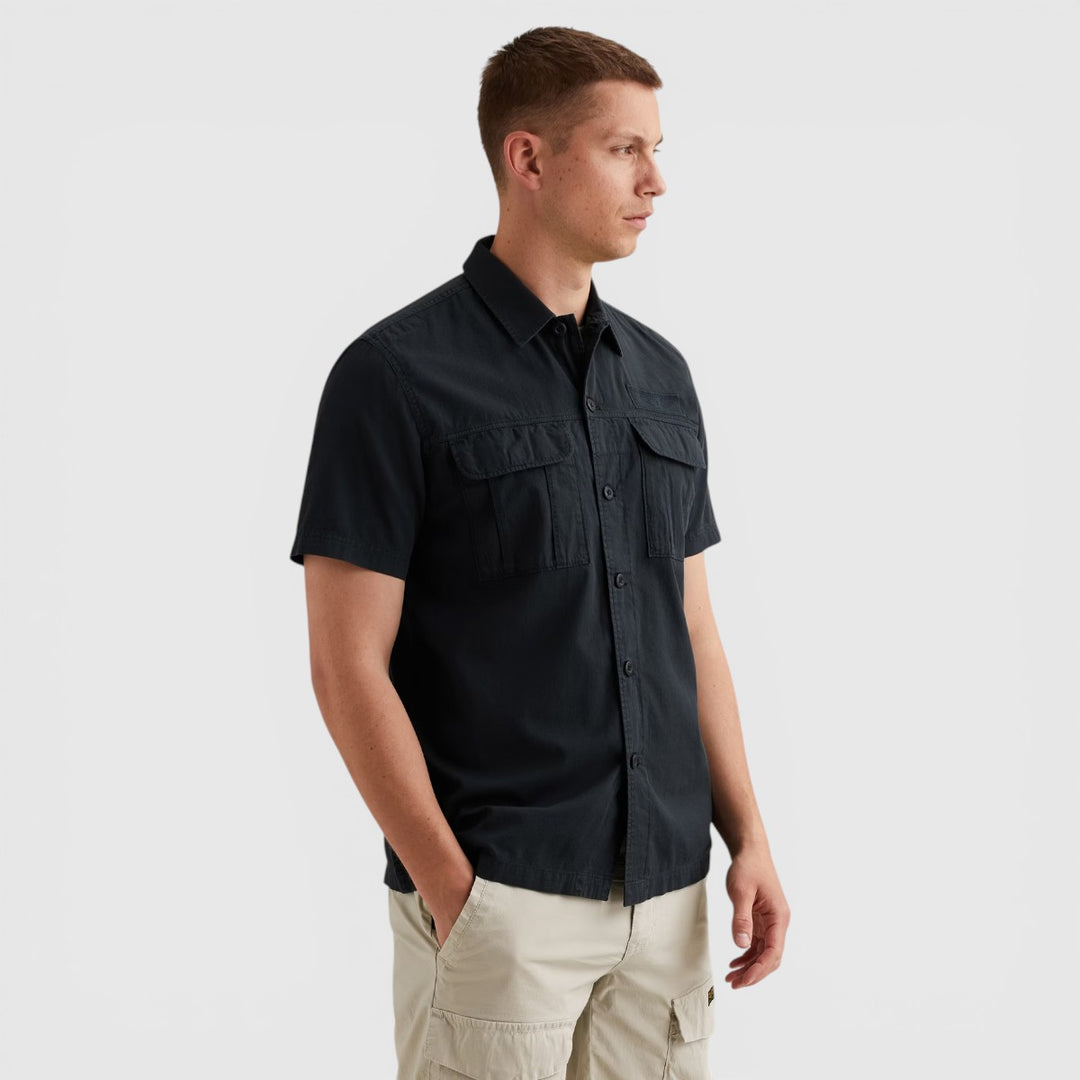 PSIS2604216-5282 PME Legend Overhemd Cotton Bedford Garment Dye Carbon / Donkerblauw