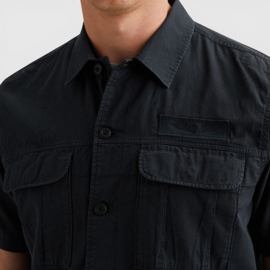 PSIS2604216-5282 PME Legend Overhemd Cotton Bedford Garment Dye Carbon / Donkerblauw