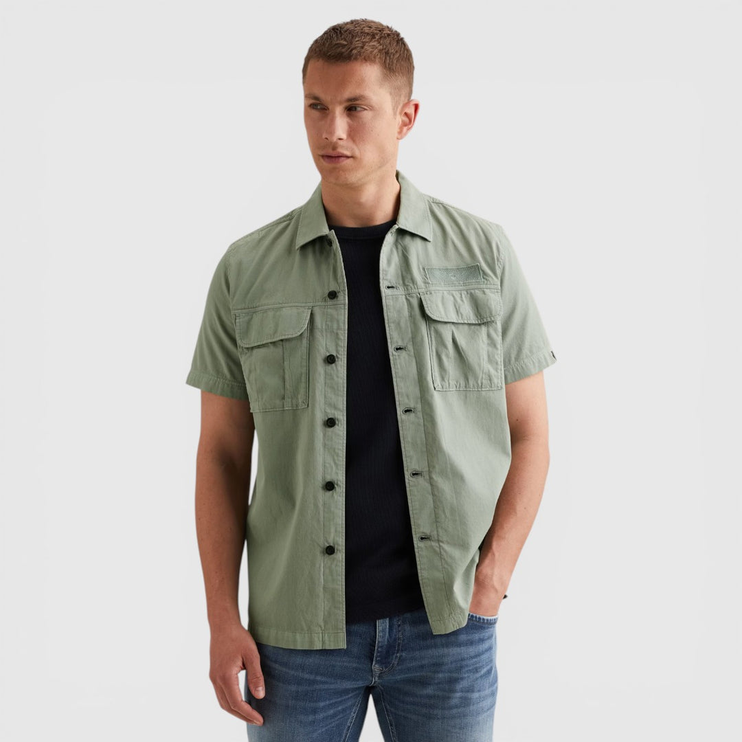 PSIS2604216-6123 PME Legend Overhemd Cotton Bedford Garment Dye Iceberg Green