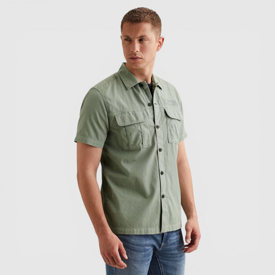 PSIS2604216-6123 PME Legend Overhemd Cotton Bedford Garment Dye Iceberg Green