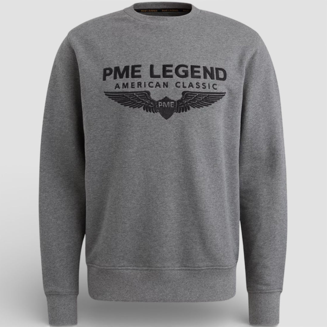 PSW0000440-960 PME Legend Crewneck Logo Soft Terry Grey Melee / Grijs