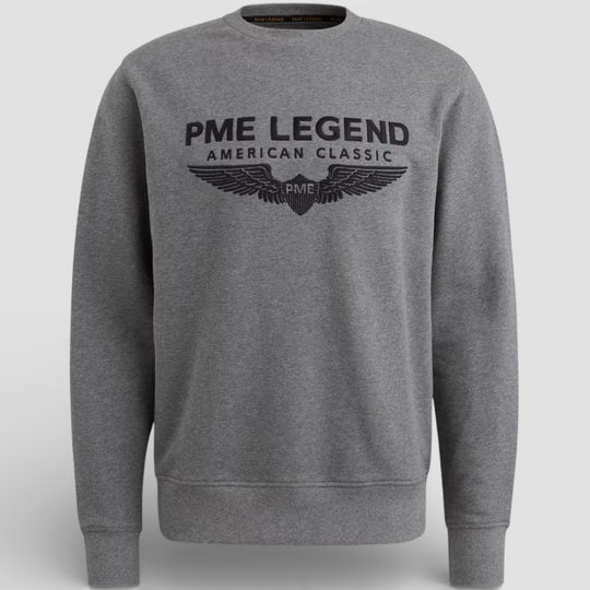 PSW0000440-960 PME Legend Crewneck Logo Soft Terry Grey Melee / Grijs