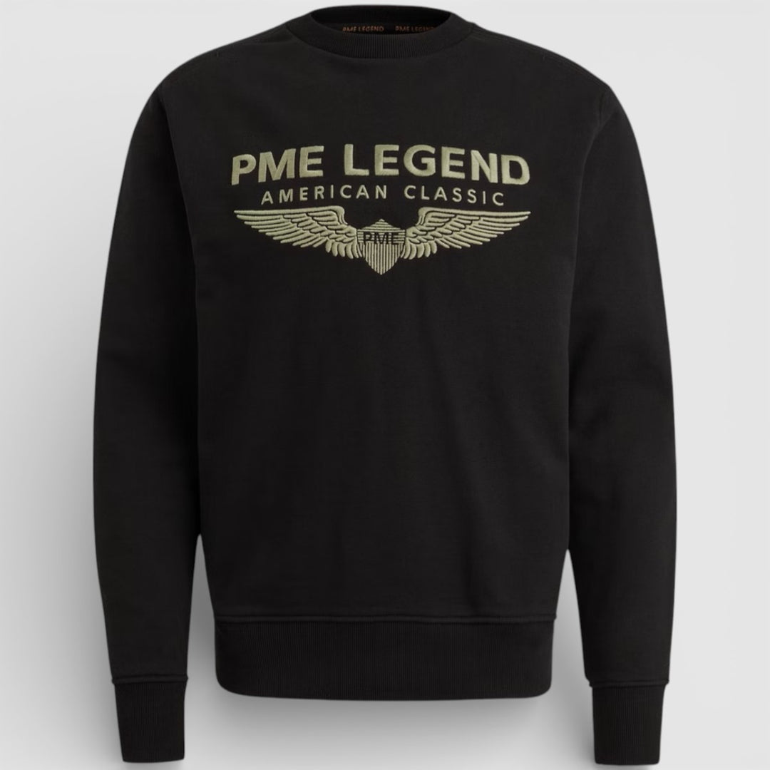 PSW0000440-999 PME Legend Crewneck Logo Soft Terry Black / Zwart