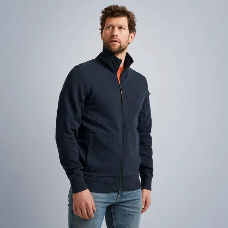 psw2308430 5281 zip jacket jacquard interlock sweat pme legend vest crop1