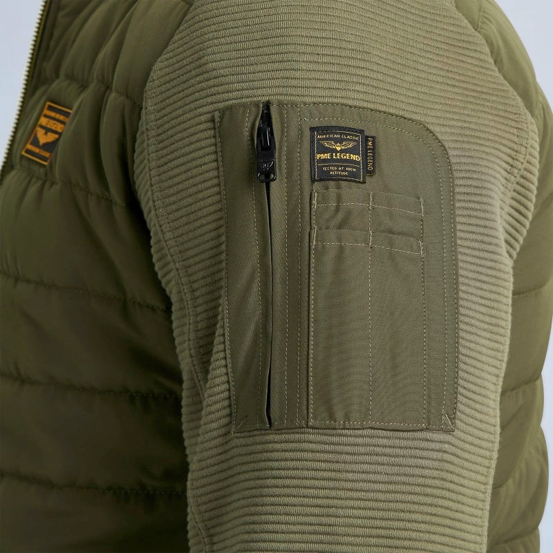 psw2308432 8036 zip jacket ottoman mixed padded nylon pme legend vest crop4