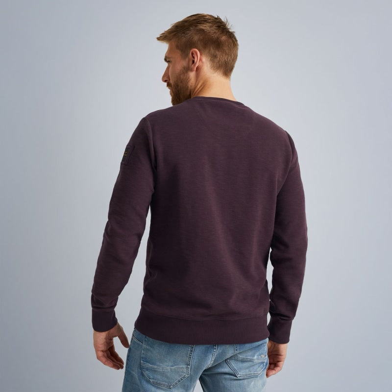 Crewneck Slub Look Jacquard Sweat Sweater