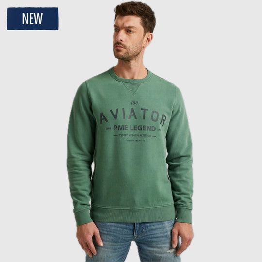 psw2311461 6130 aviator terry with spray pme legend sweater green