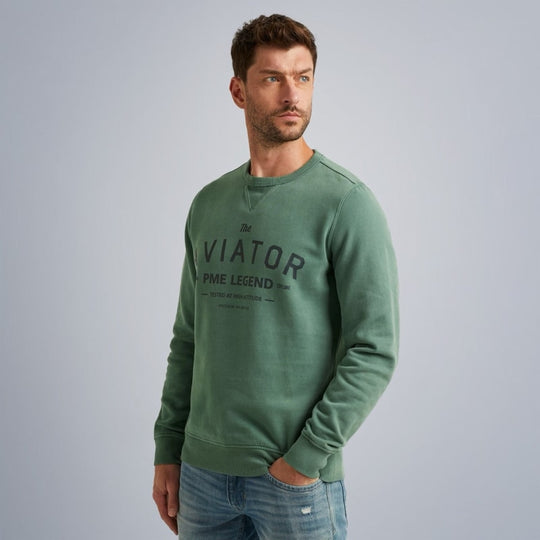 psw2311461 6130 aviator terry with spray pme legend sweater green crop4