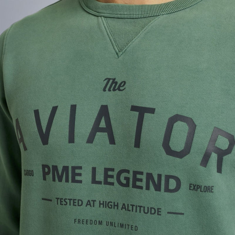 psw2311461 6130 aviator terry with spray pme legend sweater green crop1