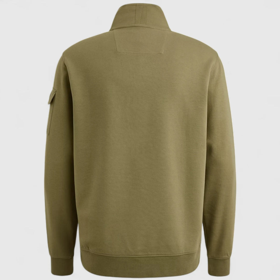 PSW2508423-6379 PME Legend Sweater Half Zip Collar Interlock Jersey Oil Green / Groen