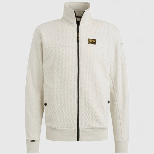 PSW2508436-910 PME Legend Zip Jacket Jacquard Interlock Sweat Bone White Melee