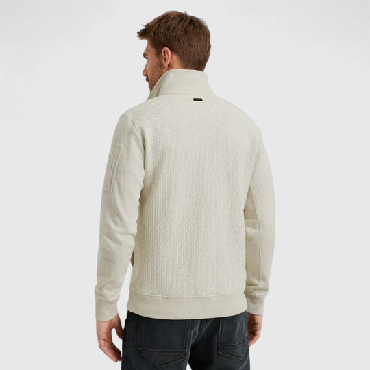 PSW2508436-910 PME Legend Zip Jacket Jacquard Interlock Sweat Bone White Melee
