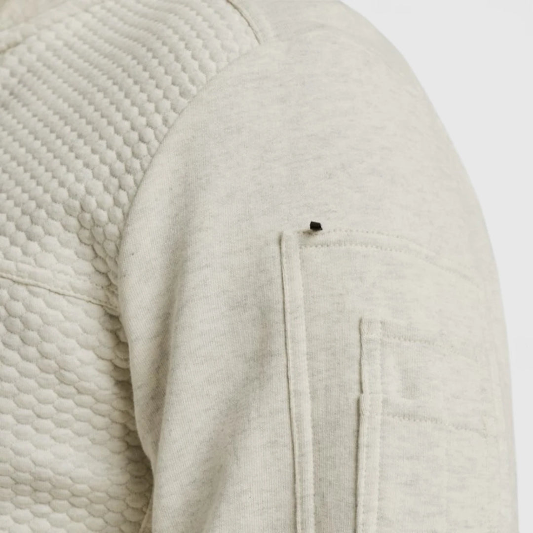 PSW2508436-910 PME Legend Zip Jacket Jacquard Interlock Sweat Bone White Melee