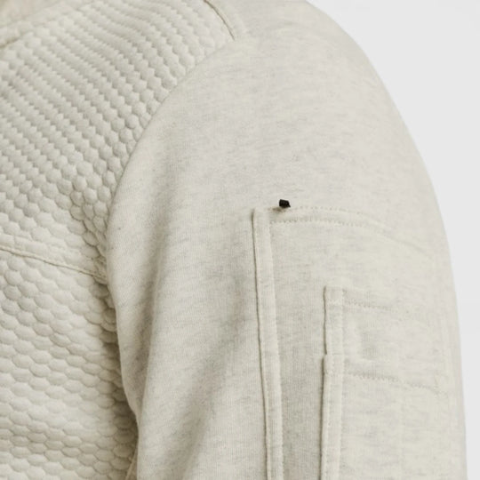 PSW2508436-910 PME Legend Zip Jacket Jacquard Interlock Sweat Bone White Melee