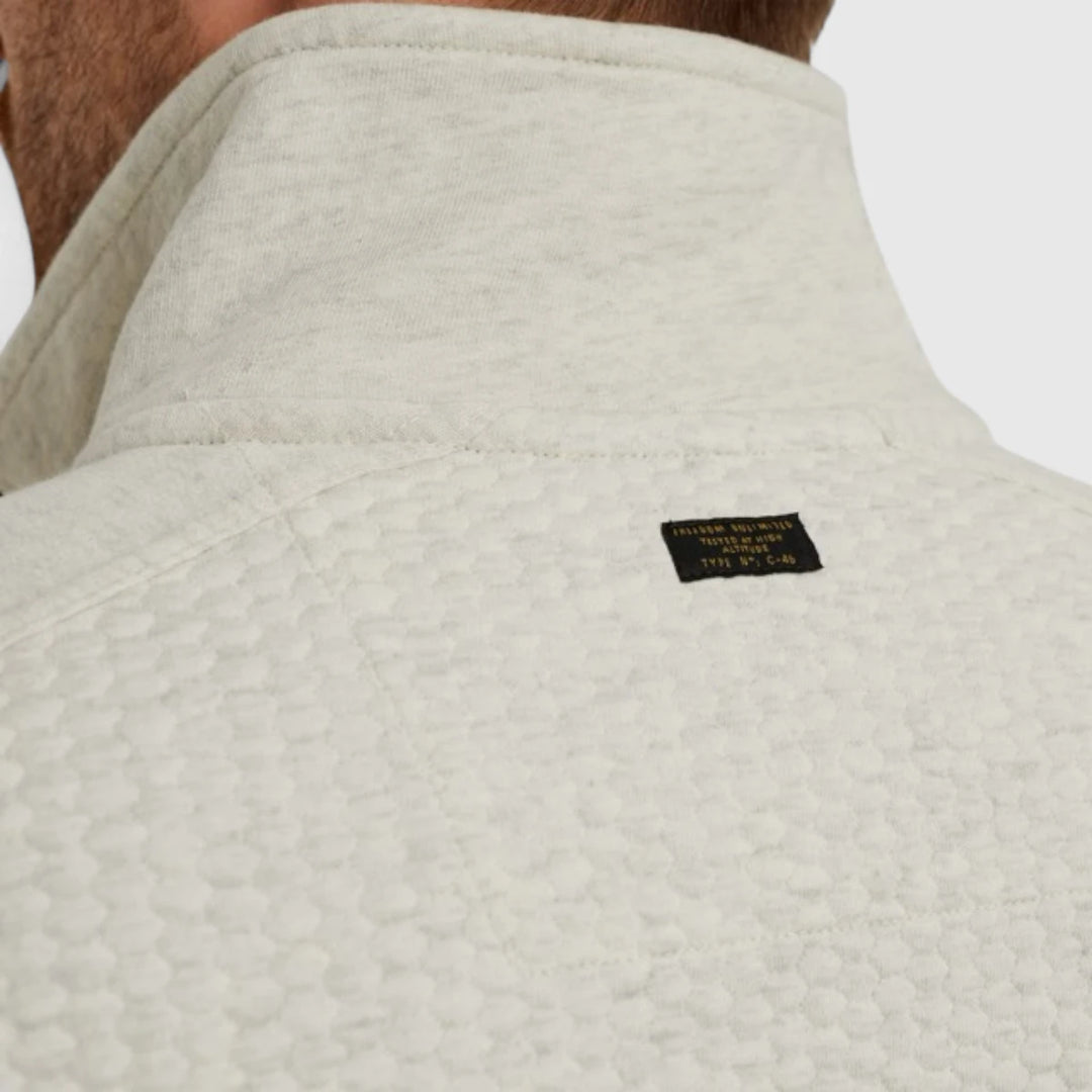 PSW2508436-910 PME Legend Zip Jacket Jacquard Interlock Sweat Bone White Melee