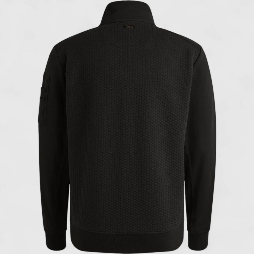 PSW2509436-999 PME Legend Zip Jacket Jacquard Interlock Sweat Black