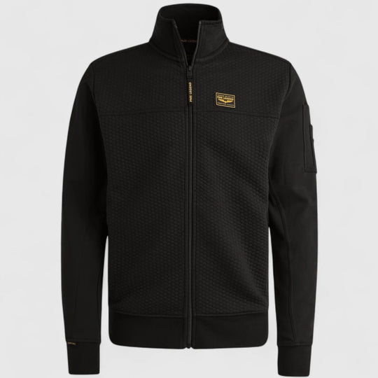 PSW2509436-999 PME Legend Zip Jacket Jacquard Interlock Sweat Black