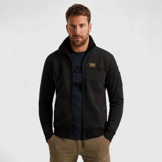 PSW2509436-999 PME Legend Zip Jacket Jacquard Interlock Sweat Black