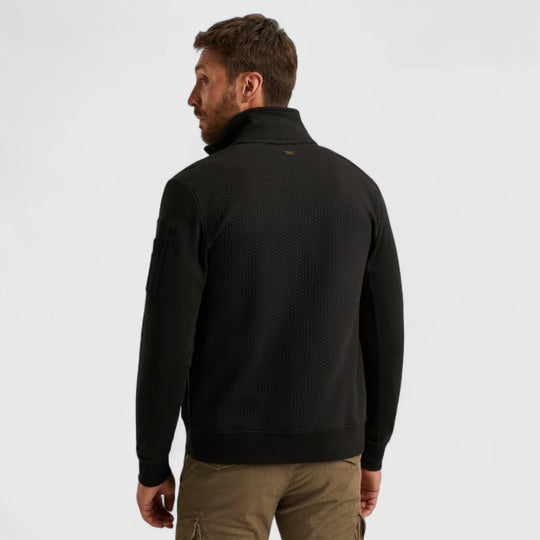 PSW2509436-999 PME Legend Zip Jacket Jacquard Interlock Sweat Black