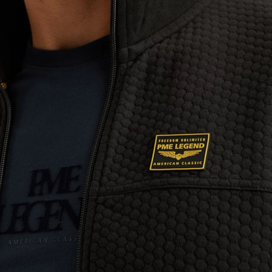 PSW2509436-999 PME Legend Zip Jacket Jacquard Interlock Sweat Black