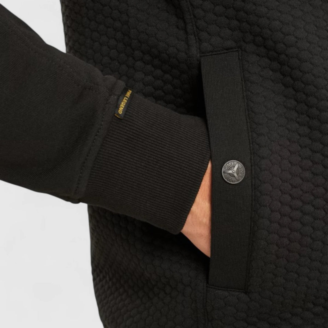 PSW2509436-999 PME Legend Zip Jacket Jacquard Interlock Sweat Black