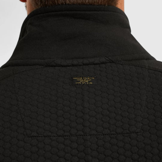 PSW2509436-999 PME Legend Zip Jacket Jacquard Interlock Sweat Black