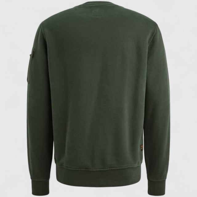 PSW2510473-6027 PME Legend Crewneck Peach Fleece Darkest Spruce / Groen