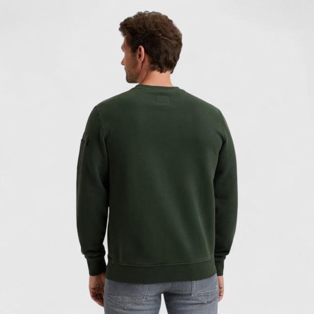 PSW2510473-6027 PME Legend Crewneck Peach Fleece Darkest Spruce / Groen
