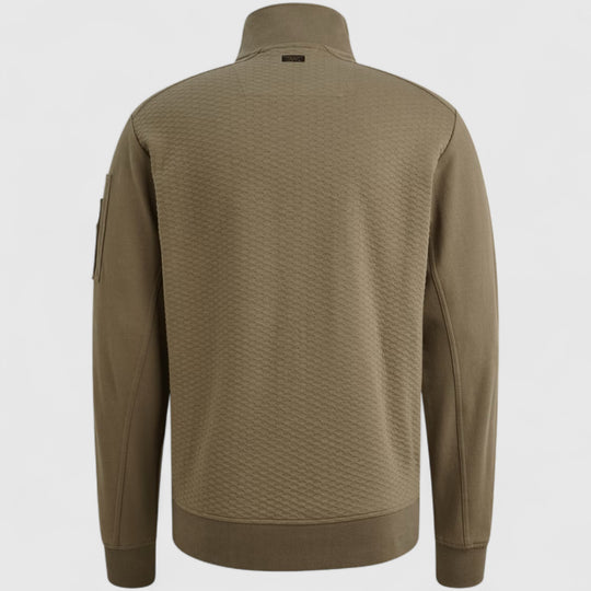 PSW2510474-6389 PME Legend Zip Jacket Jacquard Interlock Sweat Dusky Green / Groen