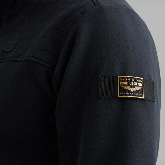 PSW2602476-5281 PME Legend Zip Jacket Jacquard Interlock Sweat Salute / Donkerblauw