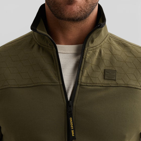 PSW2602476-6415 PME Legend Zip Jacket Jacquard Interlock Sweat Ivy Green / Groen