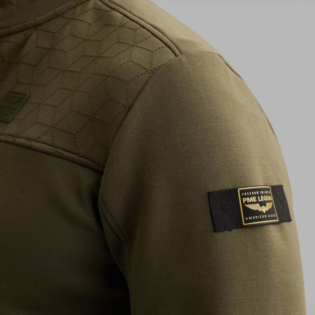 PSW2602476-6415 PME Legend Zip Jacket Jacquard Interlock Sweat Ivy Green / Groen