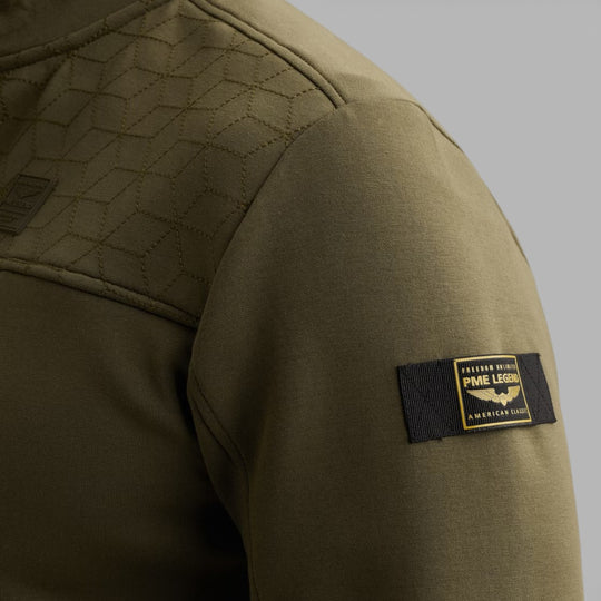 PSW2602476-6415 PME Legend Zip Jacket Jacquard Interlock Sweat Ivy Green / Groen