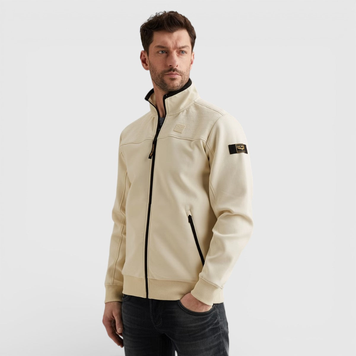 PSW2602476-7013 PME Legend Zip Jacket Jacquard Interlock Sweat Bone White / Wit