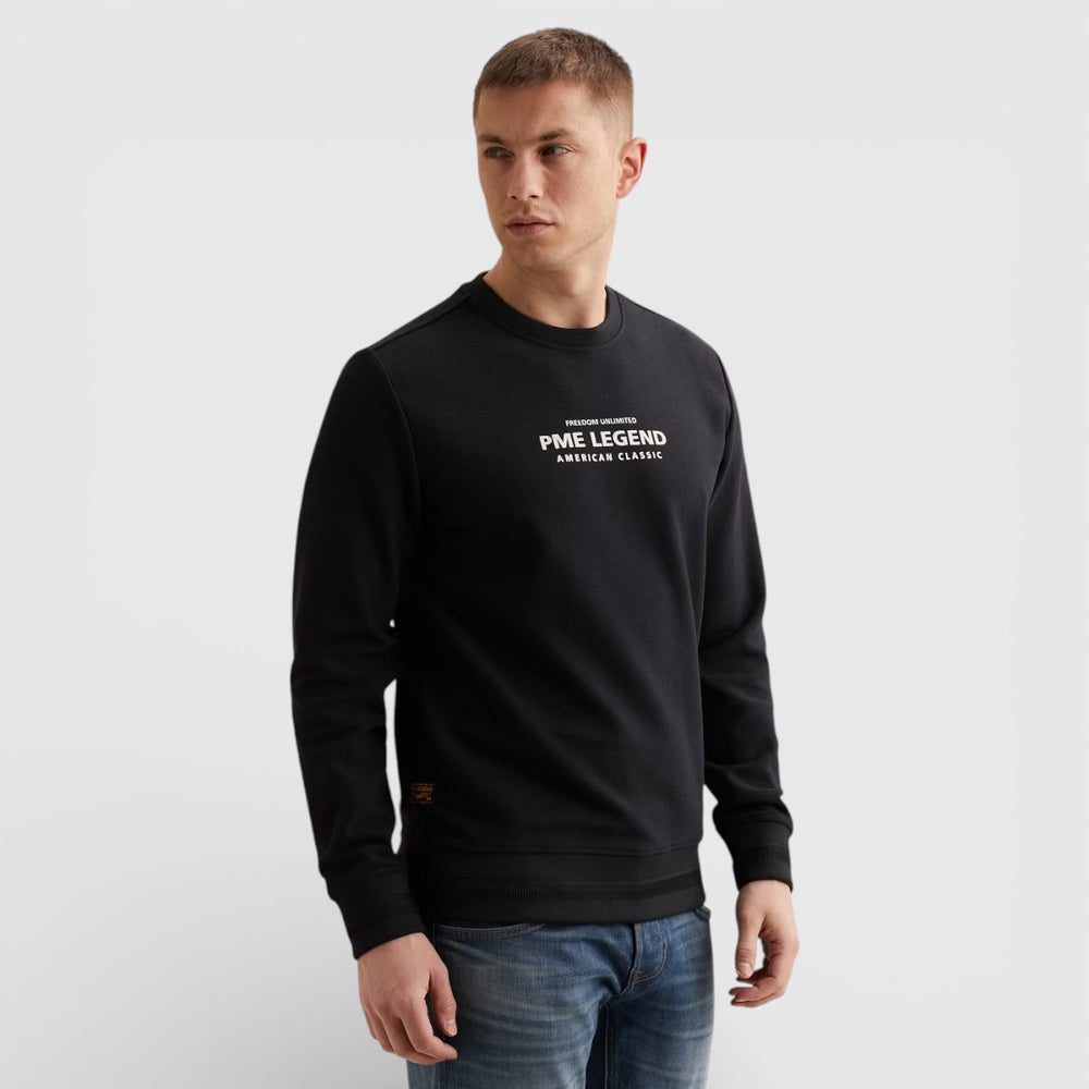 PSW2602485-5281 PME Legend Sweater Crewneck Cotton Blend Salute / Donkerblauw
