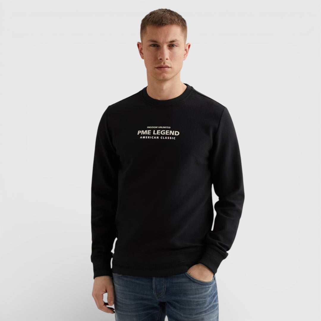 PSW2602485-5281 PME Legend Sweater Crewneck Cotton Blend Salute / Donkerblauw