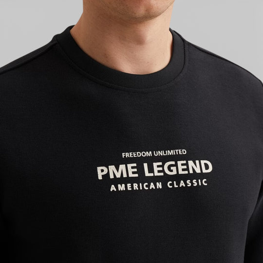 PSW2602485-5281 PME Legend Sweater Crewneck Cotton Blend Salute / Donkerblauw