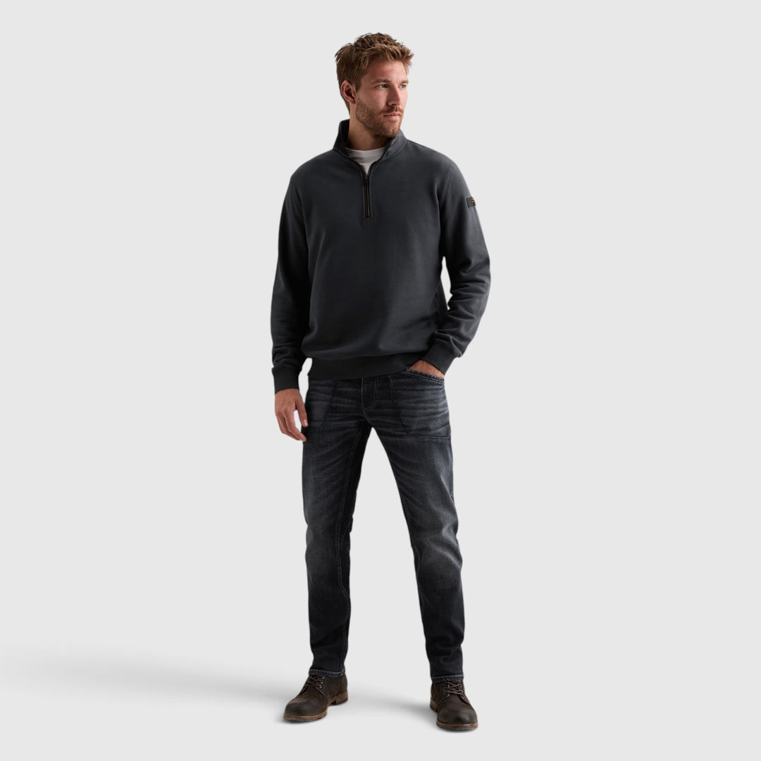 PME Legend Sweater Half Zip met Garment-Dye Wassing