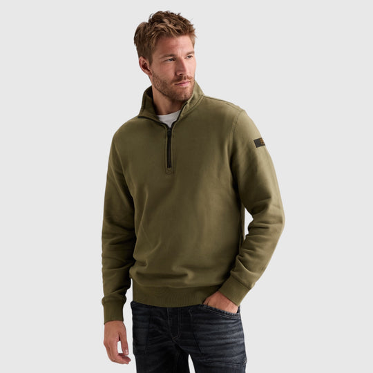 PME Legend Sweater Half Zip met Garment-Dye Wassing