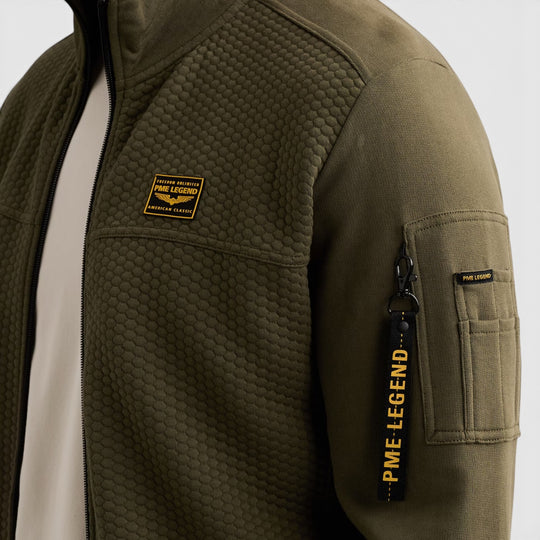 PSW2608436-6447 PME Legend Vest Jacquard met Flight Pocket Kalamata / Groen