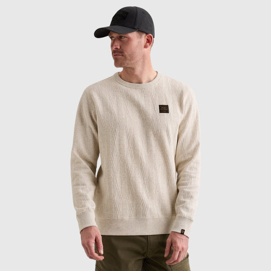 PME Legend Sweater Allover Jacquardpatroon en Badge