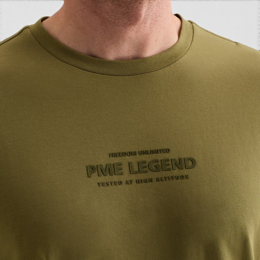 PTS2608504-6380 PME Legend T-shirt met Lange Mouwen en Artwork Loden Green / Groen