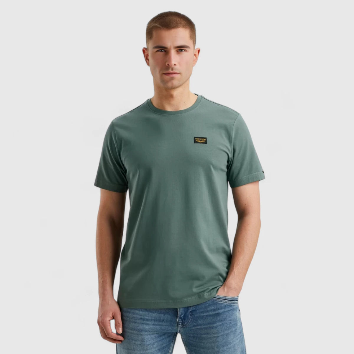 PTSS0000555-6024 PME Legend Short Sleeve Round Neck Guyver T-Shirt Balsam Green / Groen
