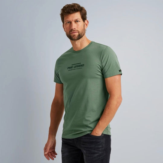 ptss2309565 6423 round neck cotton jersey pme legend t-shirt agave green crop2