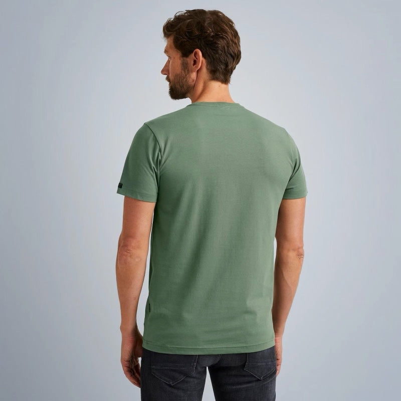 ptss2309565 6423 round neck cotton jersey pme legend t-shirt agave green crop3