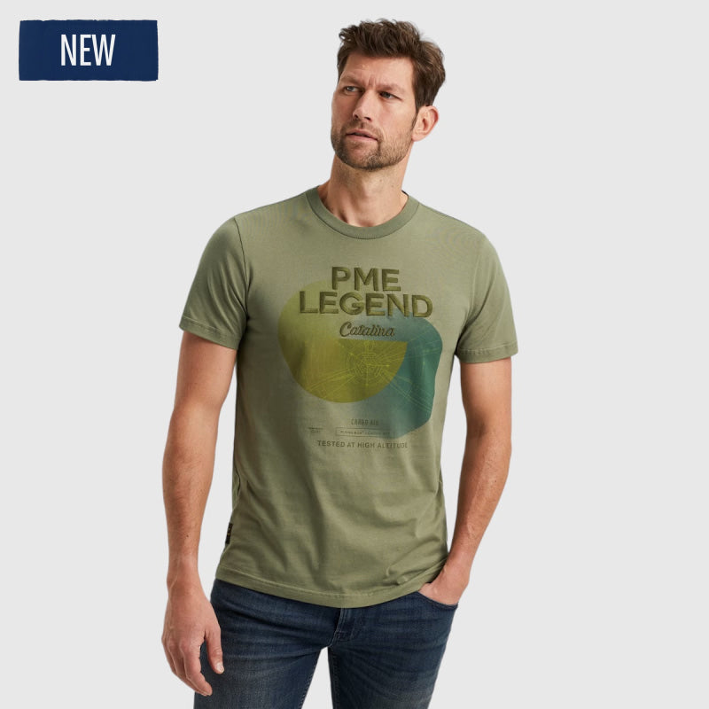 ptss2402574-6149 round neck single jersey pme legend t-shirt green