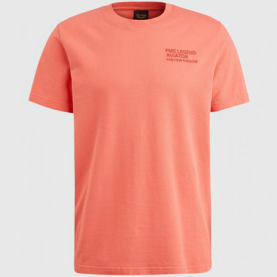 PTSS2504577-3067 PME Legend T-Shirt Round Neck Textured Jersey Porcelain Rose