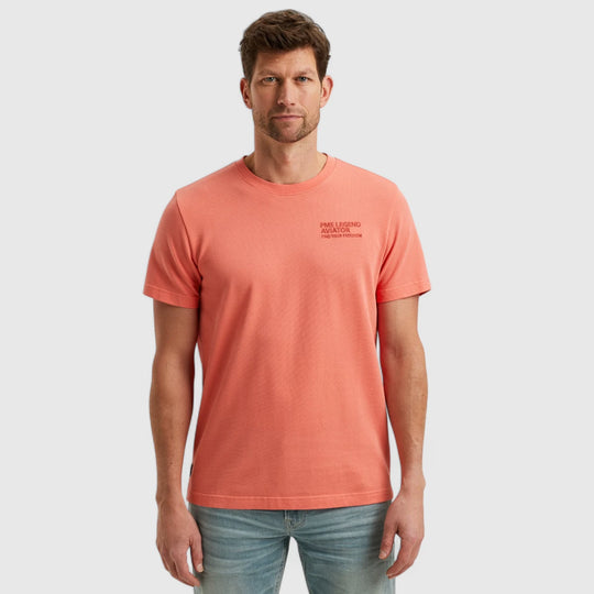 PTSS2504577-3067 PME Legend T-Shirt Round Neck Textured Jersey Porcelain Rose