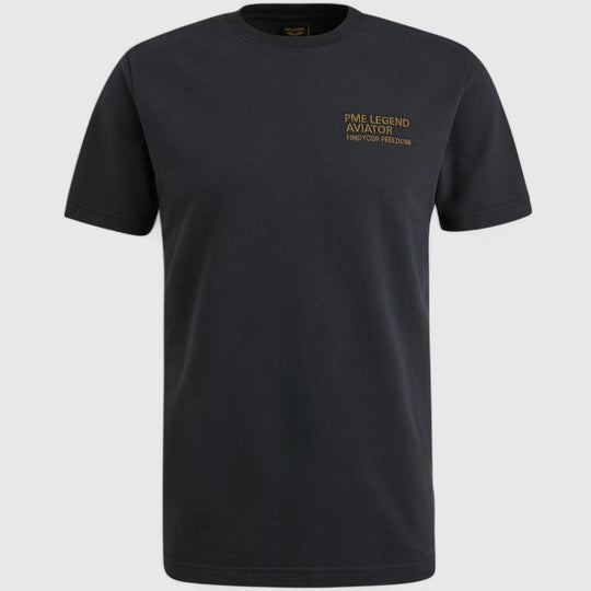 PTSS2504577-5281 PME Legend T-Shirt Round Neck Textured Jersey Salute/Navy