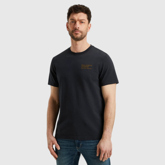 PTSS2504577-5281 PME Legend T-Shirt Round Neck Textured Jersey Salute/Navy